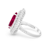 Teardrop Cocktail Ring Pear Round Cubic Zirconia 925 Sterling Silver