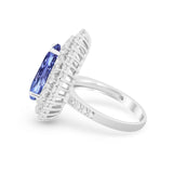 Teardrop Cocktail Ring Pear Round Cubic Zirconia 925 Sterling Silver