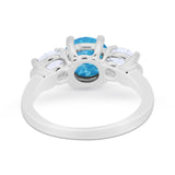 Three Stone Vintage Style Wedding Engagement Ring 3 Stone Cubic Zirconia 925 Sterling Silver
