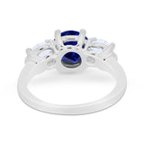 Three Stone Vintage Style Wedding Engagement Ring 3 Stone Cubic Zirconia 925 Sterling Silver