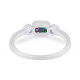 Petite Dainty Fashion Thumb Ring Simulated Cubic Zirconia 925 Sterling Silver