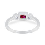 Petite Dainty Fashion Thumb Ring Simulated Cubic Zirconia 925 Sterling Silver