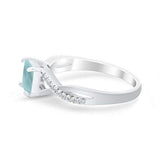 Princess Cut Wedding Ring Round Simulated Cubic Zirconia 925 Sterling Silver