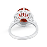 Large Stone Cocktail Ring Art Deco Simulated Cubic Zirconia 925 Sterling Silver