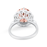 Large Stone Cocktail Ring Art Deco Simulated Cubic Zirconia 925 Sterling Silver