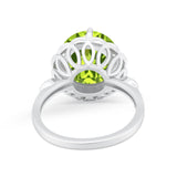 Large Stone Cocktail Ring Art Deco Simulated Cubic Zirconia 925 Sterling Silver