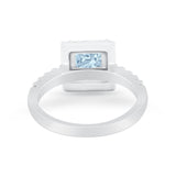 Halo Princess Cut Wedding Ring Simulated Cubic Zirconia 925 Sterling Silver