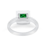Halo Princess Cut Wedding Ring Simulated Cubic Zirconia 925 Sterling Silver