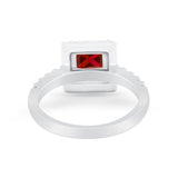 Halo Princess Cut Wedding Ring Simulated Cubic Zirconia 925 Sterling Silver