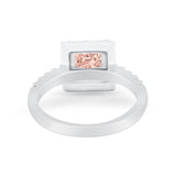 Halo Princess Cut Wedding Ring Simulated Cubic Zirconia 925 Sterling Silver
