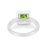 Halo Princess Cut Wedding Ring Simulated Cubic Zirconia 925 Sterling Silver