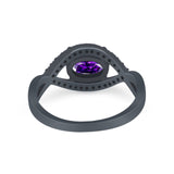 Infinity Shank Wedding Ring Simulated Cubic Zirconia 925 Sterling Silver