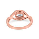 Infinity Shank Wedding Ring Simulated Cubic Zirconia 925 Sterling Silver