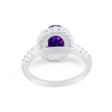 Solitaire Accent Wedding Ring Simulated Cubic Zirconia 925 Sterling Silver