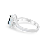 3-Stone Swirl Wedding Ring Round Simulated Cubic Zirconia 925 Sterling Silver