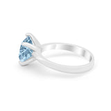 Solitaire Cushion Cut Engagement Ring Simulated Cubic Zirconia 925 Sterling Silver Cushion Cut Ring