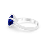Solitaire Cushion Cut Engagement Ring Simulated Cubic Zirconia 925 Sterling Silver Cushion Cut Ring