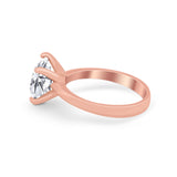 Solitaire Cushion Cut Engagement Ring Simulated Cubic Zirconia 925 Sterling Silver Cushion Cut Ring