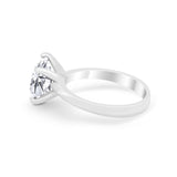 Solitaire Cushion Cut Engagement Ring Simulated Cubic Zirconia 925 Sterling Silver Cushion Cut Ring