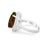 Teardrop Cocktail Engagement Ring Pear Simulated Cubic Zirconia 925 Sterling Silver