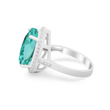 Teardrop Cocktail Engagement Ring Pear Simulated Cubic Zirconia 925 Sterling Silver