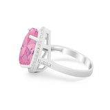 Teardrop Cocktail Engagement Ring Pear Simulated Cubic Zirconia 925 Sterling Silver