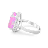 Teardrop Cocktail Engagement Ring Pear Simulated Cubic Zirconia 925 Sterling Silver