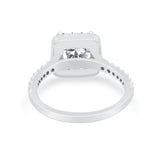 Halo Princess Cut Wedding Ring Simulated Cubic Zirconia 925 Sterling Silver