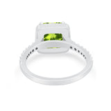 Halo Princess Cut Wedding Ring Simulated Cubic Zirconia 925 Sterling Silver