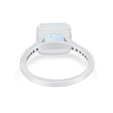 Halo Princess Cut Wedding Ring Simulated Cubic Zirconia 925 Sterling Silver