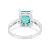 Radiant Cut Shank Simulated Cubic Zirconia 925 Sterling Silver Engagement Ring