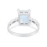 Radiant Cut Shank Simulated Cubic Zirconia 925 Sterling Silver Engagement Ring
