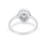Solitaire Wedding Ring Pear Simulated Cubic Zirconia 925 Sterling Silver