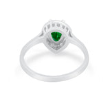 Solitaire Wedding Ring Pear Simulated Cubic Zirconia 925 Sterling Silver
