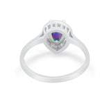Solitaire Wedding Ring Pear Simulated Cubic Zirconia 925 Sterling Silver