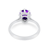 Teardrop Pear Wedding Ring Simulated Cubic Zirconia 925 Sterling Silver