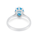 Teardrop Pear Wedding Ring Simulated Cubic Zirconia 925 Sterling Silver