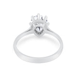 Teardrop Pear Wedding Ring Simulated Cubic Zirconia 925 Sterling Silver