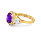 Three Stone Engagement Ring Simulated Cubic Zirconia 925 Sterling Silver BA1067
