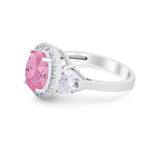 Three Stone Engagement Ring Simulated Cubic Zirconia 925 Sterling Silver BA1067