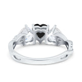 Three Heart Engagement Promise Ring Simulated Cubic Zirconia 925 Sterling Silver