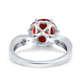 Art Deco Wedding Engagement Bridal Ring Round Simulated Cubic Zirconia 925 Sterling Silver