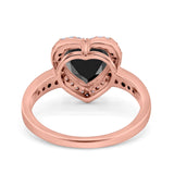 Halo Heart Promise Ring Simulated Cubic Zirconia 925 Sterling Silver