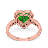 Halo Heart Promise Ring Simulated Cubic Zirconia 925 Sterling Silver