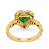 Halo Heart Promise Ring Simulated Cubic Zirconia 925 Sterling Silver