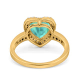Halo Heart Promise Ring Simulated Cubic Zirconia 925 Sterling Silver