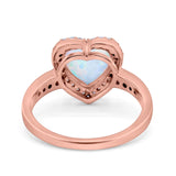 Halo Heart Promise Ring Simulated Cubic Zirconia 925 Sterling Silver