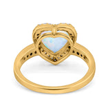 Halo Heart Promise Ring Simulated Cubic Zirconia 925 Sterling Silver