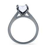 Asscher Cut Vintage Style Solitaire Ring 925 Sterling Silver