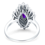 Art Deco Marquise Engagement Ring Cubic Zirconia 925 Sterling Silver